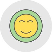 sonrisa línea lleno ligero icono vector