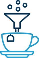 Coffee Filter Line Blue Two Color Icon vector