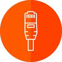 Ethernet Line Yellow White Icon vector