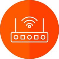 Wifi Router Line Yellow White Icon vector