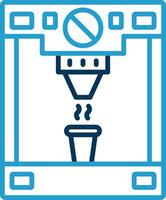 Coffee Machine Line Blue Two Color Icon vector