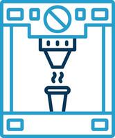 Coffee Machine Line Blue Two Color Icon vector