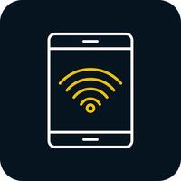 Wifi Signal Line Yellow White Icon vector