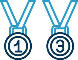 Medals Line Blue Two Color Icon vector
