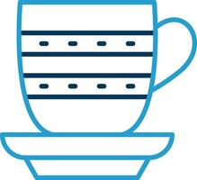 Tea Cup Line Blue Two Color Icon vector