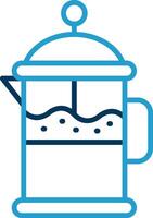 Coffee Filter Line Blue Two Color Icon vector