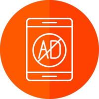 Ad Blocker Line Yellow White Icon vector