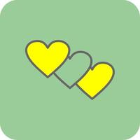 corazón lleno amarillo icono vector
