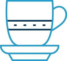 Tea Cup Line Blue Two Color Icon vector