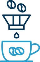 Coffee Filter Line Blue Two Color Icon vector