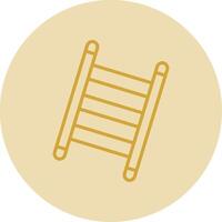 Step Ladder Line Yellow Circle Icon vector