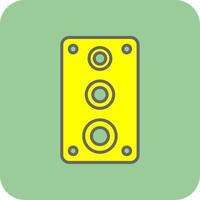 altavoz lleno amarillo icono vector