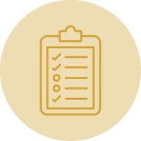 Checklist Line Yellow Circle Icon vector