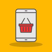 Shopping Application Filled Shadow Icon vector