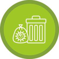 basura línea multi circulo icono vector