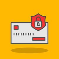 Secure Payment Filled Shadow Icon vector