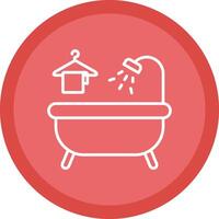 bañera línea multi circulo icono vector