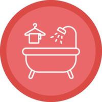 Bathtub Line Multi Circle Icon vector