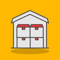 Commercial Warehouse Filled Shadow Icon vector