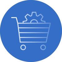 E-commerce Solution Flat Bubble Icon vector