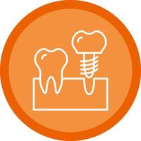 implantes línea multi circulo icono vector