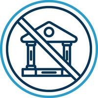 prohibido firmar línea azul dos color icono vector