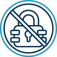 Prohibited Sign Line Blue Two Color Icon vector