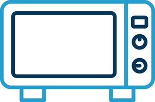 Microwave Line Blue Two Color Icon vector