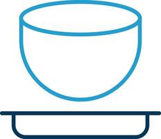 Bowl Line Blue Two Color Icon vector