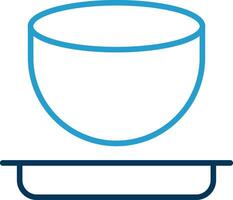 Bowl Line Blue Two Color Icon vector