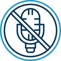 No Microphone Line Blue Two Color Icon vector