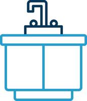 Kitchen Sink Line Blue Two Color Icon vector