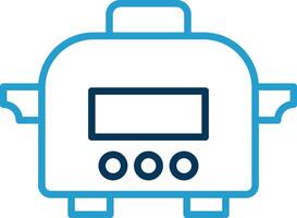 Slow Cooker Line Blue Two Color Icon vector