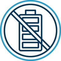 Prohibited Sign Line Blue Two Color Icon vector