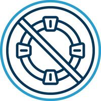 Prohibited Sign Line Blue Two Color Icon vector