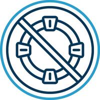 Prohibited Sign Line Blue Two Color Icon vector