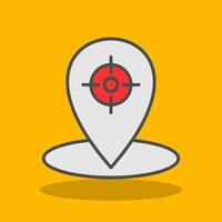 Geo Targeting Filled Shadow Icon vector