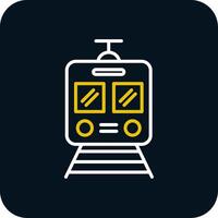 Train Line Yellow White Icon vector