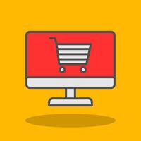 E-commerce Optimization Filled Shadow Icon vector