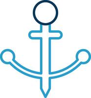 Anchor Line Blue Two Color Icon vector