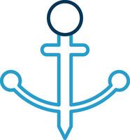 Anchor Line Blue Two Color Icon vector