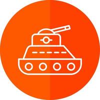 tanque línea amarillo blanco icono vector