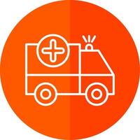 Ambulance Line Yellow White Icon vector