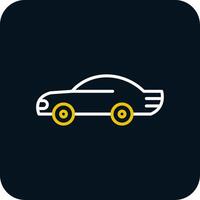 Car Line Yellow White Icon vector