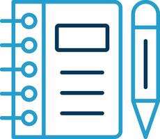 Notebook Line Blue Two Color Icon vector