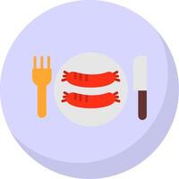 Sausages Flat Bubble Icon vector