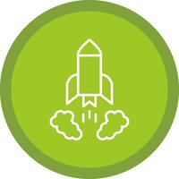 Rocket Launch Line Multi Circle Icon vector