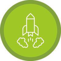 Rocket Launch Line Multi Circle Icon vector