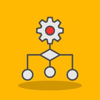 Algorithm Filled Shadow Icon vector