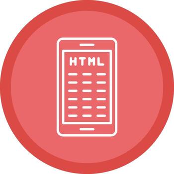 Mobile Coding Line Multi Circle Icon vector